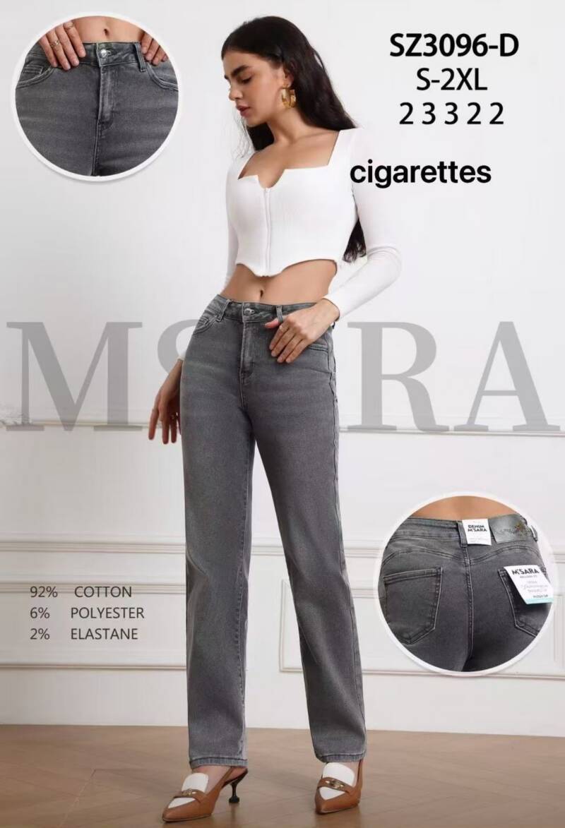 Spodnie jeansy damskie Roz S-2XL, 1 Kolor Paczka 12 szt